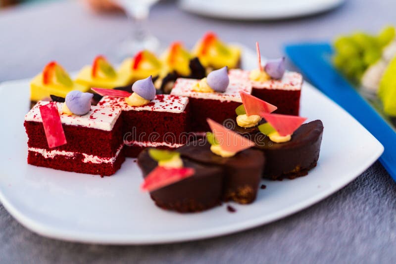 Desserts on a plate stock image. Image of mini, mealtime 116491787
