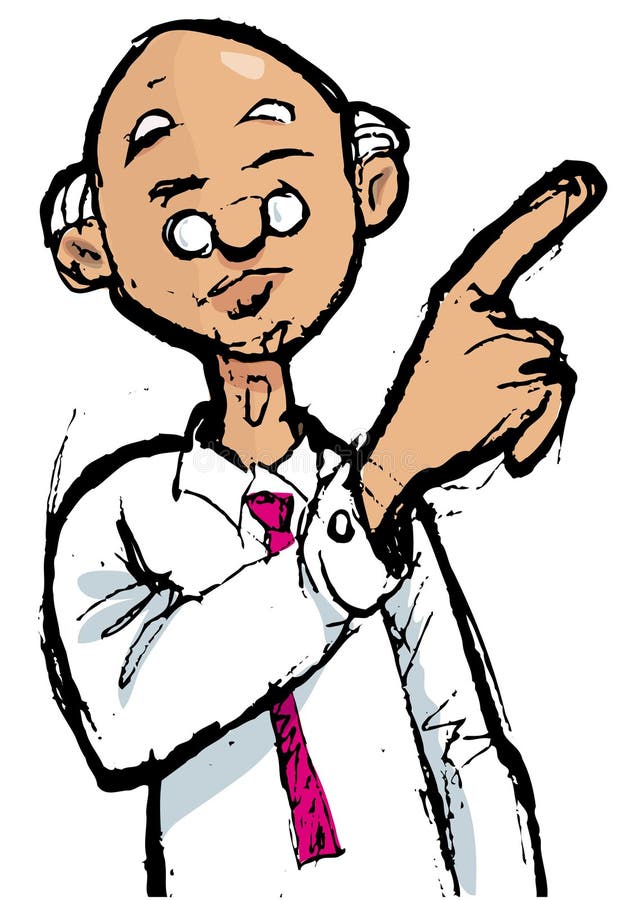Dessin animé du pointage chauve de professeur illustration de vecteur Dessin animé du pointage chauve de professeur illustration de vecteur