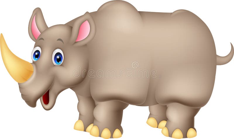 Dessin animé mignon de rhinocéros illustration libre de droits Dessin animé mignon de rhinocéros illustration libre de droits