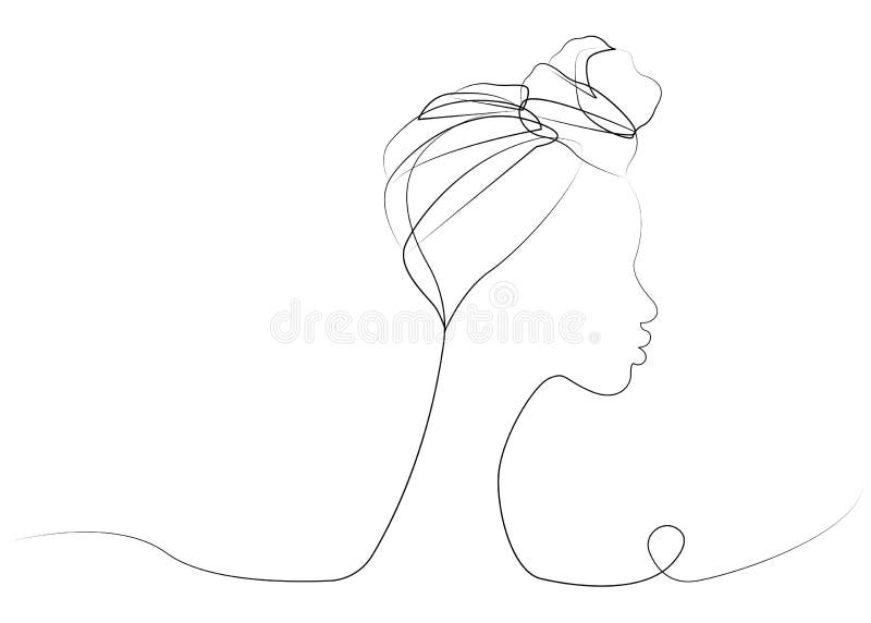 Dessin au trait continu de femme d'Afro Turban traditionnel africain d'écharpe de Headtie de femmes de Headwrap de Shenbolen Anka illustration de vecteur Dessin au trait continu de femme d'Afro Turban traditionnel africain d'écharpe de Headtie de femmes de Headwrap de Shenbolen Anka illustration de vecteur