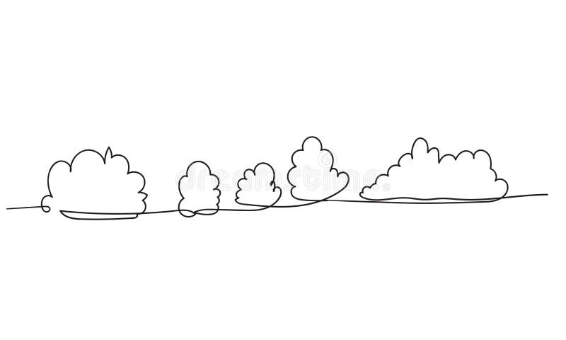 Dessin au trait continu Nuages Style de dessin de main scribble. Dessin au trait continu Nuages Dessin de dessin de style main scribble