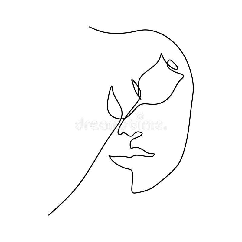 Dessin Au Trait Continu Vecteur Simple Rose De Lineart De Style De Minimalisme De Visage De Fleur Et De Fille D Un Illustration De Vecteur Illustration Du Dessin Style 136435492