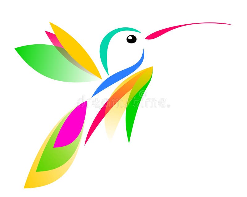 Dessin d'un logo de colibri et de lotus illustration libre de droits Dessin d'un logo de colibri et de lotus illustration libre de droits