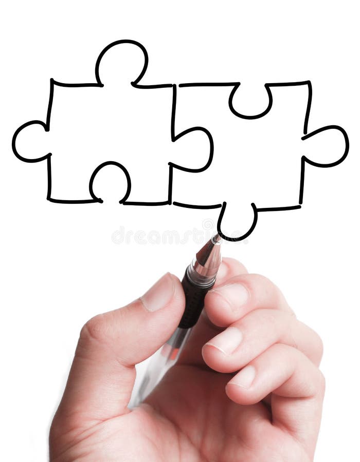 Dessin d'un puzzle vide image stock. Image du puzzle 47890993