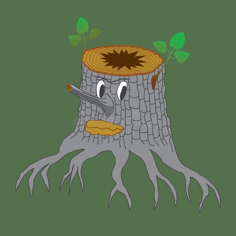 Dessin de couleur de bande dessin?e de monstre de tron?on d'arbre illustration stock Dessin de couleur de bande dessin?e de monstre de tron?on d'arbre illustration stock