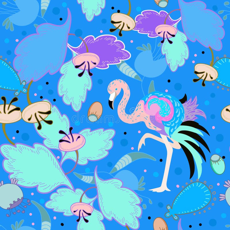 Téléchargement gratuit Images Dessin De Fantaisie Avec L Oiseau Sur Le Fond Bleu Illustration De actualisé par