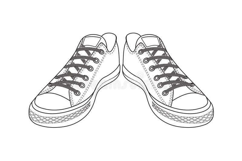 Dessin Des Chaussures De Sports Chaussures Faciles De La Jeunesse