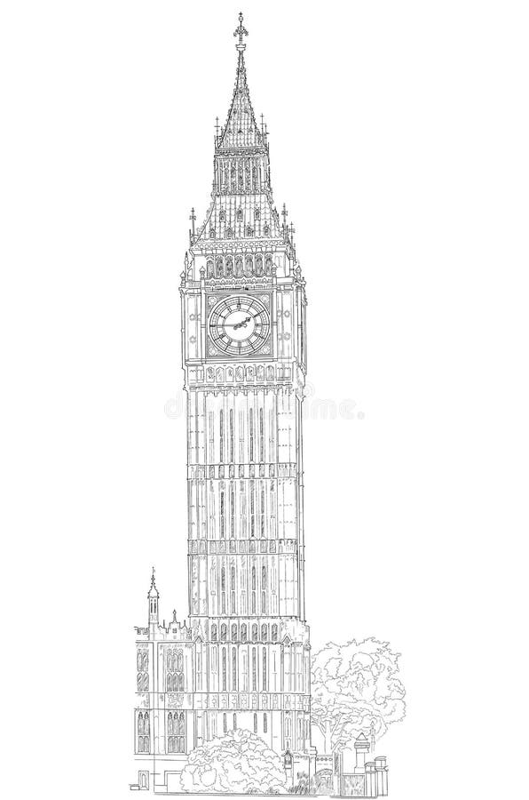Dessin Londres Big Ben illustration de vecteur 