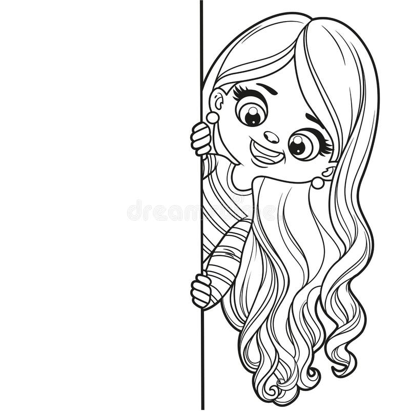 Page de coloriage, fille aux cheveux raides, portrait de fille,  téléchargement numérique, page de coloriage adulte, illustration de mode,  page de coloriage premium -  France