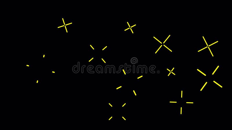 Dessin simple pyrotechnique explosions sur écran noir. illustration stock