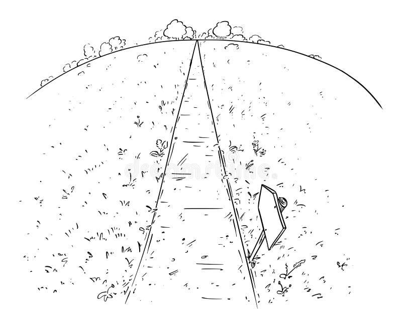 Dessin Visuel Illustrant Le Chemin Ou La Voie A Suivre A Travers La Nature Le Stylo Et L Encre Dessin Noir Et Blanc Illustration De Vecteur Illustration Du Travers Suivre 163085322