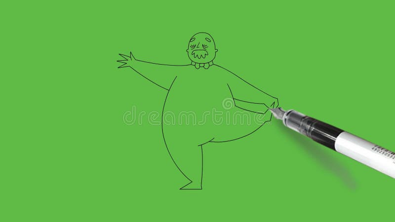 Dessiner homme grasse faire de l'exercice en attrapant la jambe gauche avec bras gauche porter chemise bleue pantalon gris et chau illustration stock