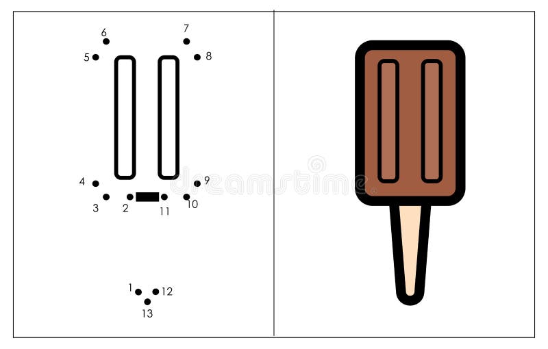 Dessinez un chat pour relier les points Crème glacée de glace à l'eau de bande dessinée pour le jeu éducatif pour des enfants Poi illustration stock Dessinez un chat pour relier les points Crème glacée de glace à l'eau de bande dessinée pour le jeu éducatif pour des enfants Poi illustration stock