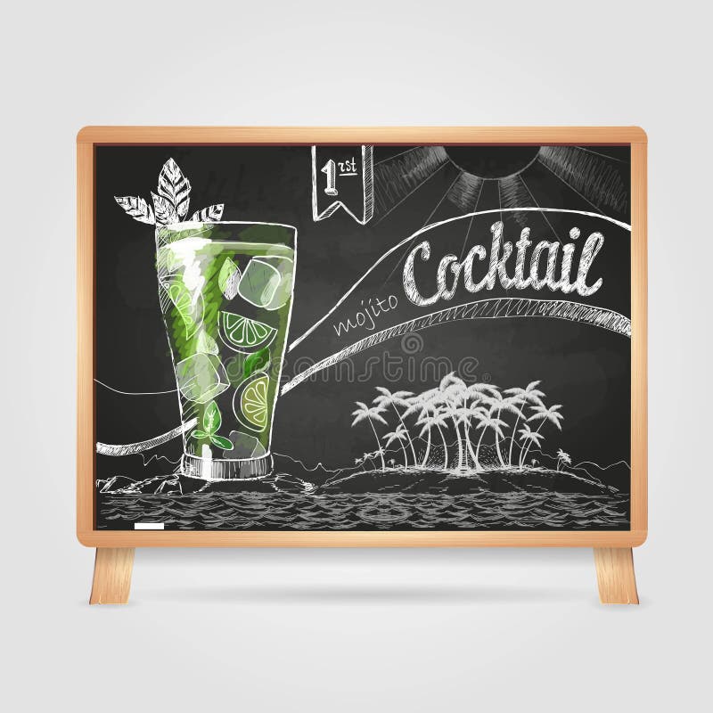 Dessins de craie cocktail illustration de vecteur Dessins de craie cocktail illustration de vecteur