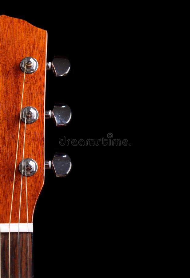 Dessus de cou de guitare au-dessus de fond noir photo stock Dessus de cou de guitare au-dessus de fond noir photo stock