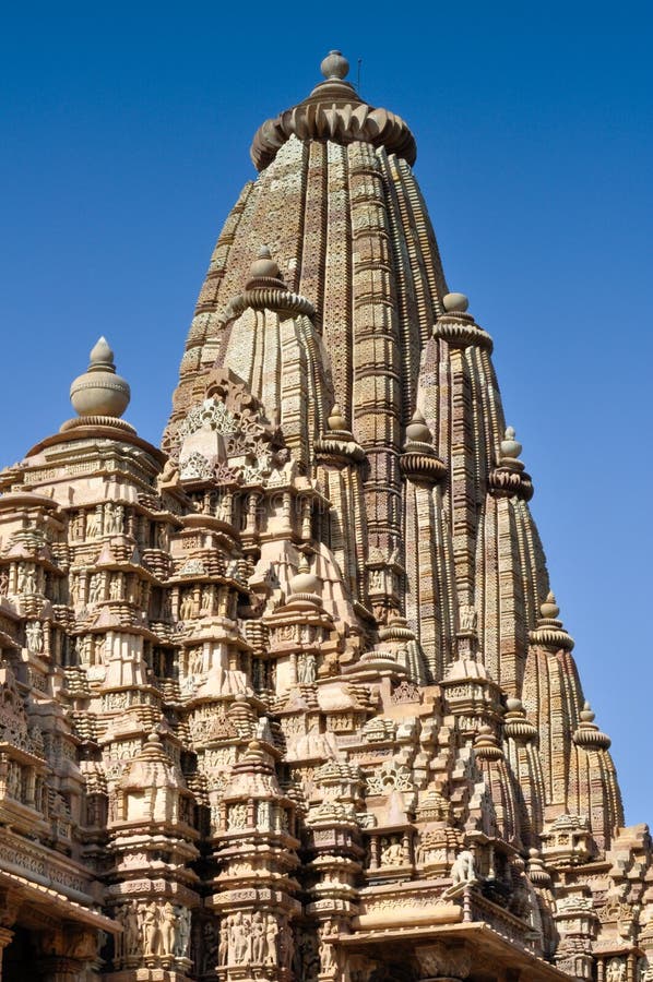 Dessus de temple de Kandariya Mahadeva, Khajuraho, Inde, site de l'UNESCO image stock Dessus de temple de Kandariya Mahadeva, Khajuraho, Inde, site de l'UNESCO image stock