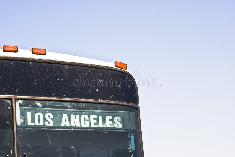 A bus heading to los angeles, california, USA. A bus heading to los angeles, california, USA