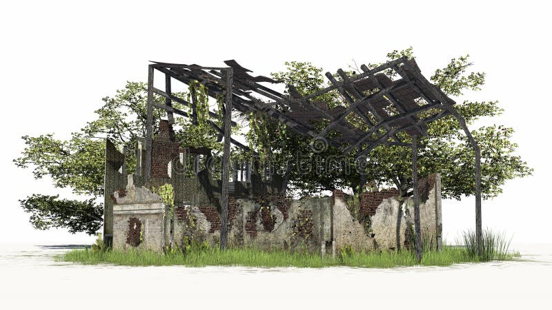 Destroyed building - ruin royalty free stock image