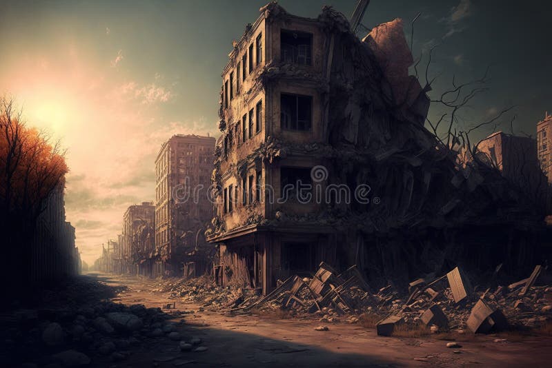 Destroyed City Apocalyptic Stock Illustrations 2,193 Destroyed City