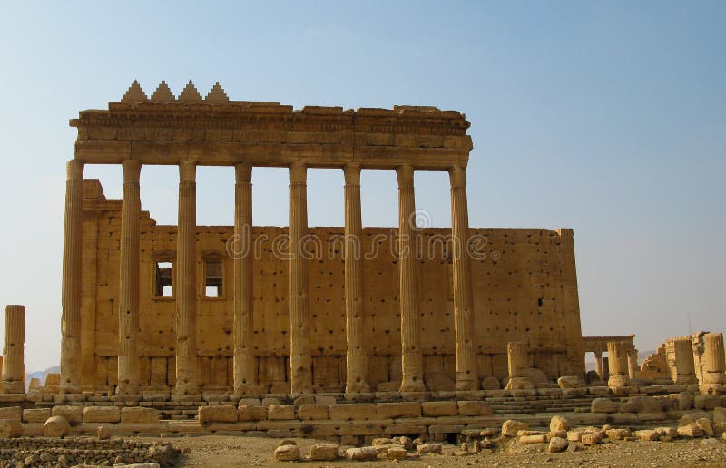 Destroyed temple of Baal in Palmyra, Syria. Eliminated by ISIS now.