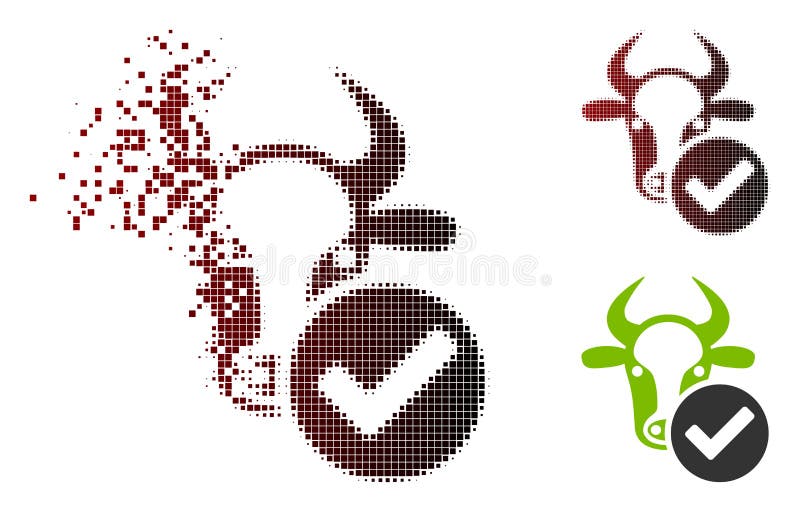 Vector cow valid icon in dissolved, dotted halftone and undamaged entire variants. Disappearing effect involves square particles and horizontal gradient from red to black. Vector cow valid icon in dissolved, dotted halftone and undamaged entire variants. Disappearing effect involves square particles and horizontal gradient from red to black.