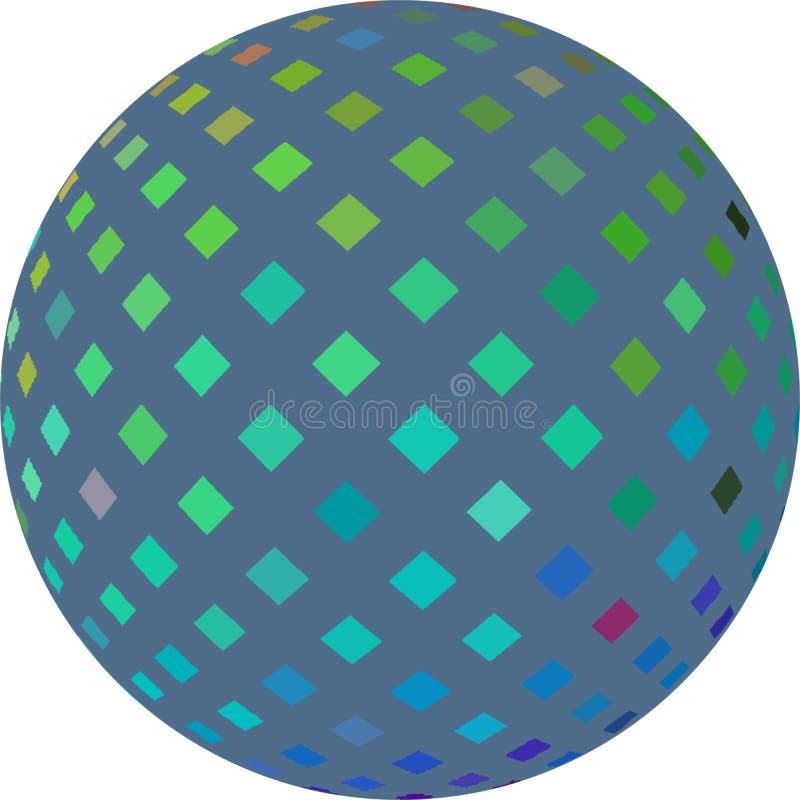 Det blåa gröna holographic diagrammet för mosaiksfären 3d isolerade vektor illustrationer Det blåa gröna holographic diagrammet för mosaiksfären 3d isolerade vektor illustrationer