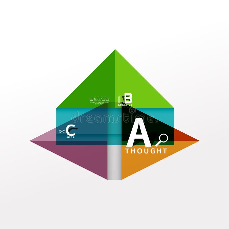 Det geometriska infographic banret, det pappers- informationsdiagrammet som skapas med färg, formar royaltyfri illustrationer Det geometriska infographic banret, det pappers- informationsdiagrammet som skapas med färg, formar royaltyfri illustrationer