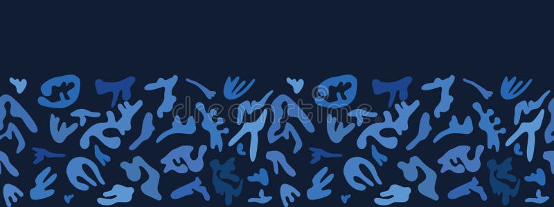 Det indigoblå blåa abstrakta organiska snittet ut formar Sömlös bakgrund för vektorgränsmodell Stil f?r matisse f?r handpapperskl stock illustrationer Det indigoblå blåa abstrakta organiska snittet ut formar Sömlös bakgrund för vektorgränsmodell Stil f?r matisse f?r handpapperskl stock illustrationer
