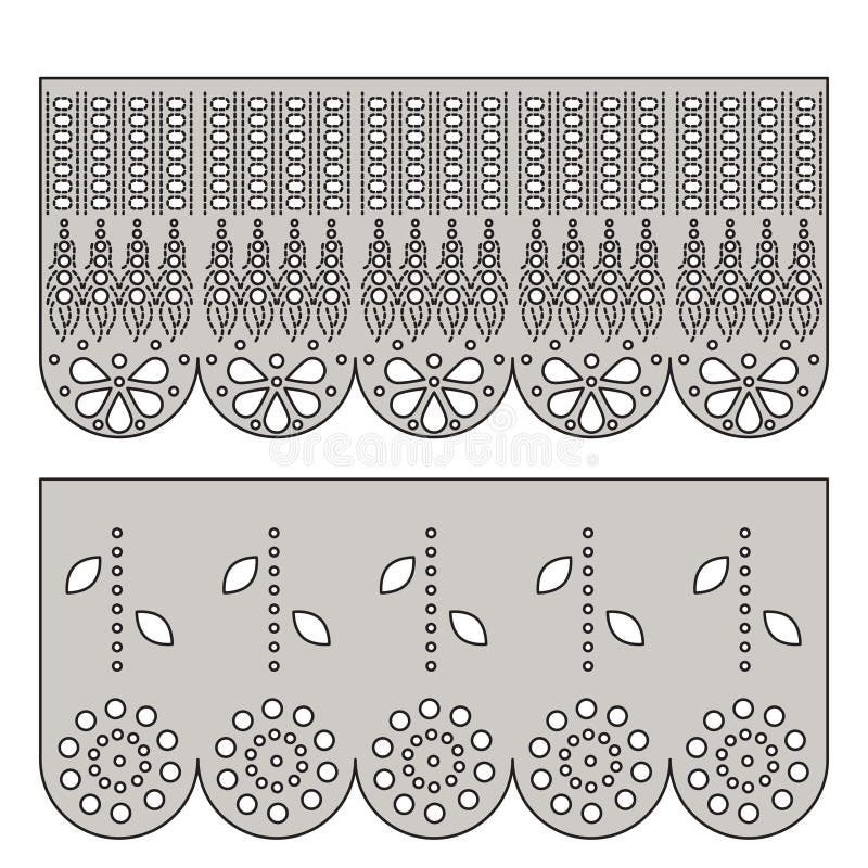 Det litet hålet snör åt den dekorativa prydnaden för gräns av tyg royaltyfri illustrationer Det litet hålet snör åt den dekorativa prydnaden för gräns av tyg royaltyfri illustrationer