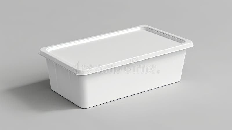 A white container with a lid sits elegantly on a sleek gray background, exuding a sense of purity and simplicity. AI generated. A white container with a lid sits elegantly on a sleek gray background, exuding a sense of purity and simplicity. AI generated