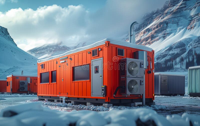 The new mobile office is designed to withstand the harsh conditions of Antarctica. AI generated. The new mobile office is designed to withstand the harsh conditions of Antarctica. AI generated