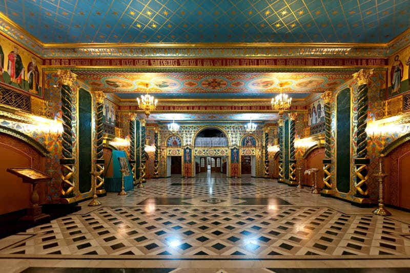 Det underjordiska kapellet av omgestaltningdomkyrkan i Odesa, Ukraina arkivbilder Det underjordiska kapellet av omgestaltningdomkyrkan i Odesa, Ukraina arkivbilder