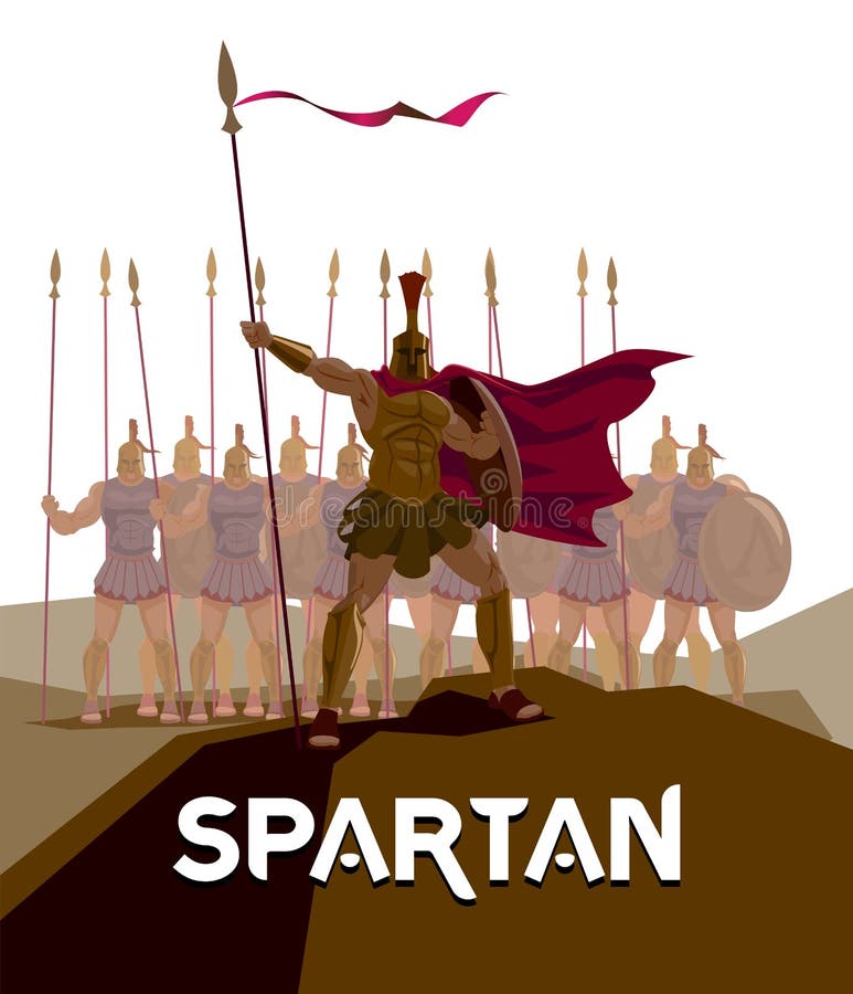 Detachment of Roman legionaries. Logo Spartan. Warriors defender