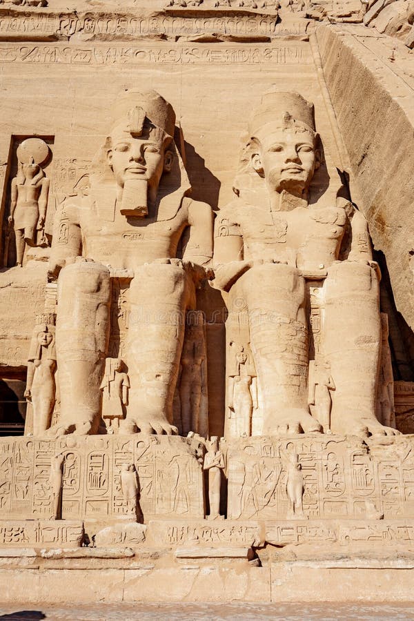 Detail of Abu Simbel temple facade Egypt