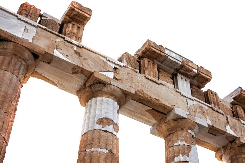 Detail antique greek temple column stock photo