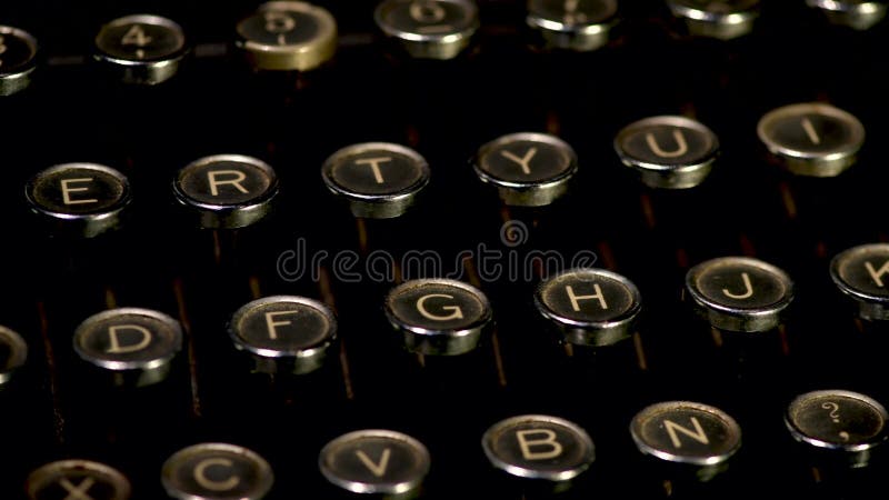 Detail of antique typewriter keys stock footage