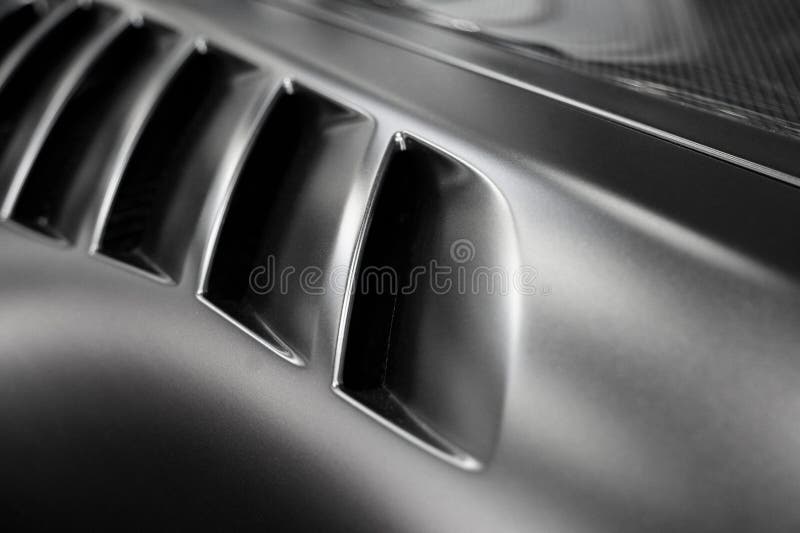 Car Under Hood Close Up, View Of A Red Engine With Big Black Round Air  Intake Filter, Tubes, Wires, Pipes, Mechanical And Electrical Other Parts  Stock Photo, Picture and Royalty Free Image.