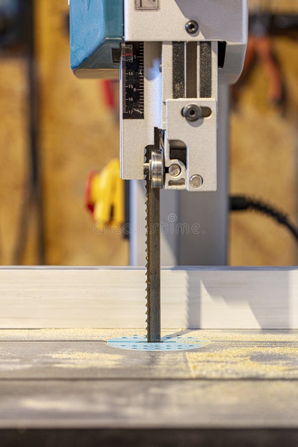Detail of the blade of bandsaw stock photography Detail of the blade of bandsaw stock photography