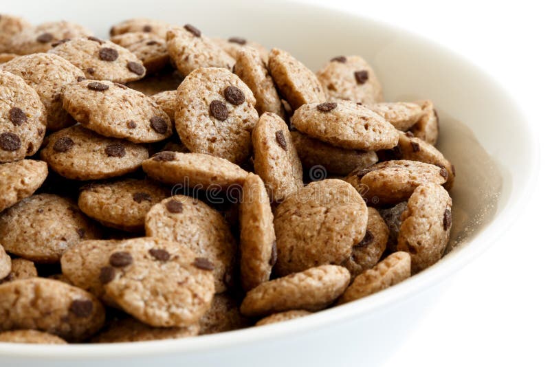 Cookies Bio Cereal with Chocolate Chips and Nuts Isolated Stock Image