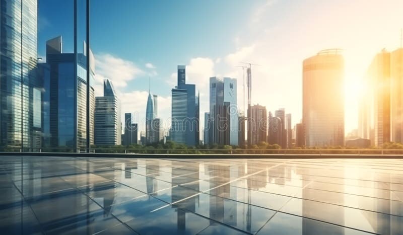 Detalii privind orașul cu clădiri moderne și înalte. imagine cu culori albastru deschis și auriu. generate de vector illustration