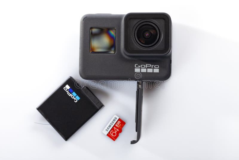 Detail Of The Correct Way To Insert The Battery And The Memory Card Into The New Gopro Hero 7 Black Isolated Editorial Photo Image Of Black Equipment