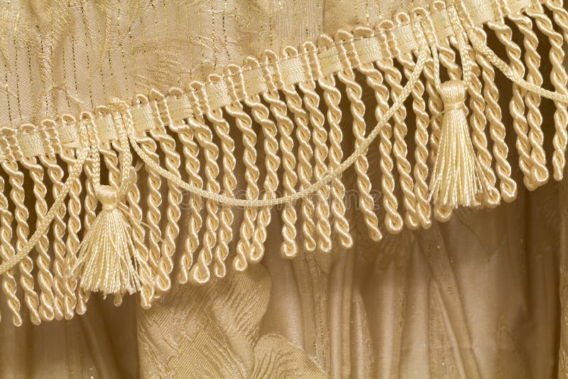 Detail of Curtains with Fringe and Tassels Stock Photo Image of