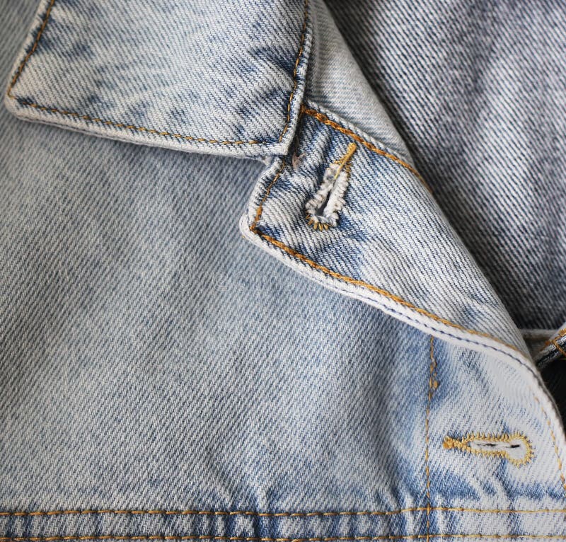 Detail of Denim Clothes As a Texture. Denim Jacket Collar Stock Photo ...