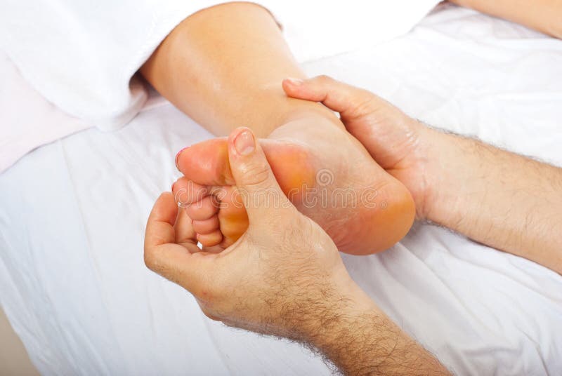 Detail der Fußmassage stockbilder