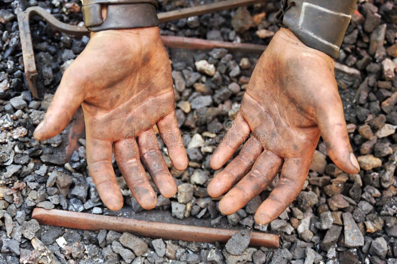 Detail of dirty hands