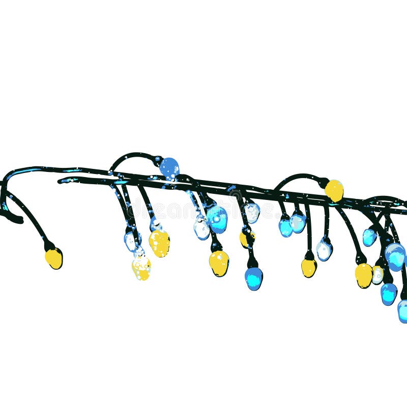 Detail of electric garland stock vector. Illustration of illumination