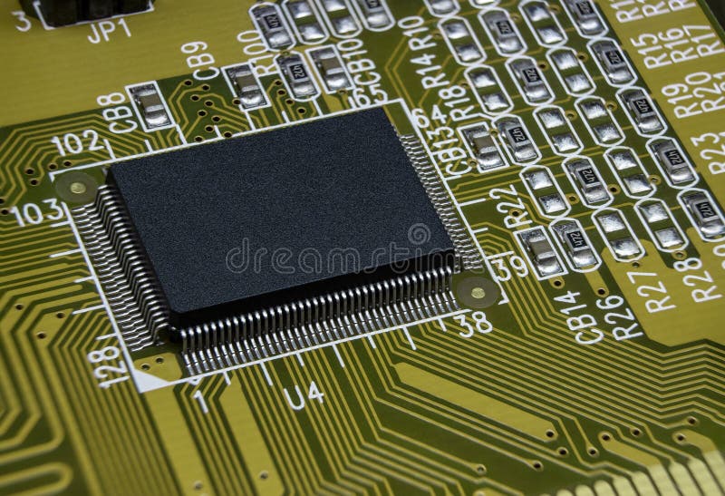 Detail of Electronic Board. Closeup of Electronic Circuit Board with