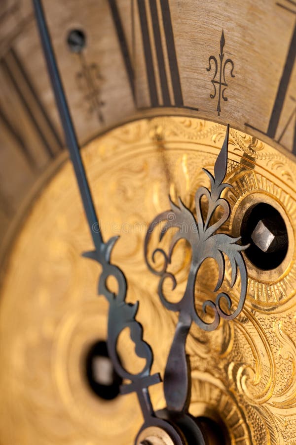 Detail of gold historic clock royalty free stock photos