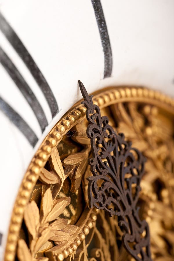 Detail of gold and white historic clock royalty free stock images