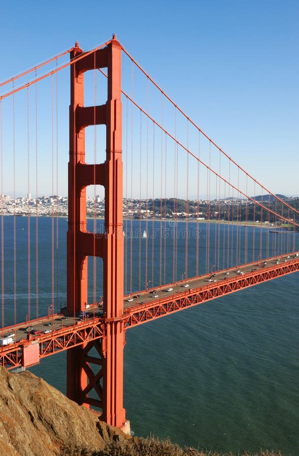 Detail of Golden Gate Bridge in San Francisco